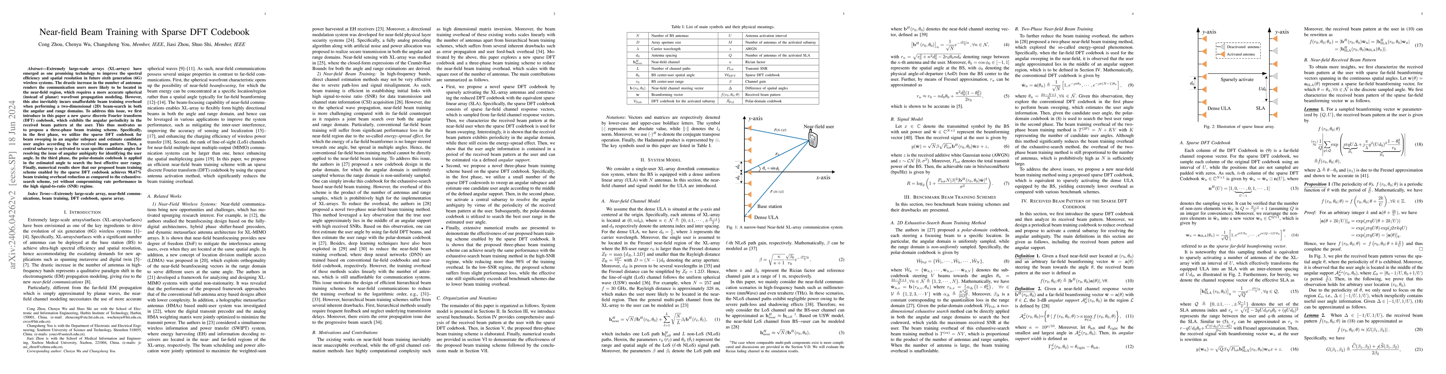 Thumbnail for Near-field Beam Training with Sparse DFT Codebook