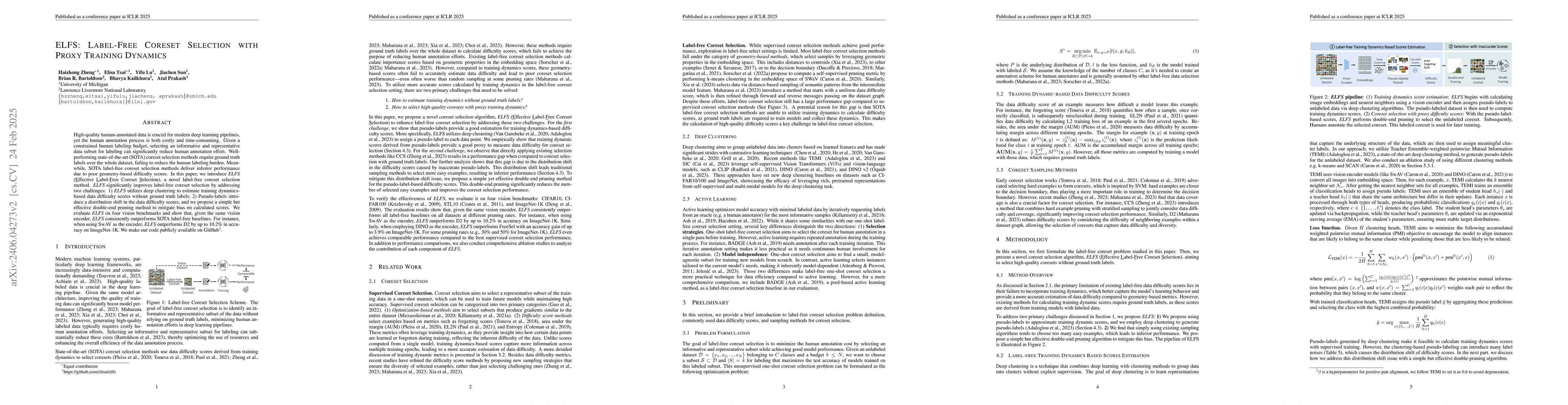Thumbnail for ELFS: Enhancing Label-Free Coreset Selection via Clustering-based
  Pseudo-Labeling