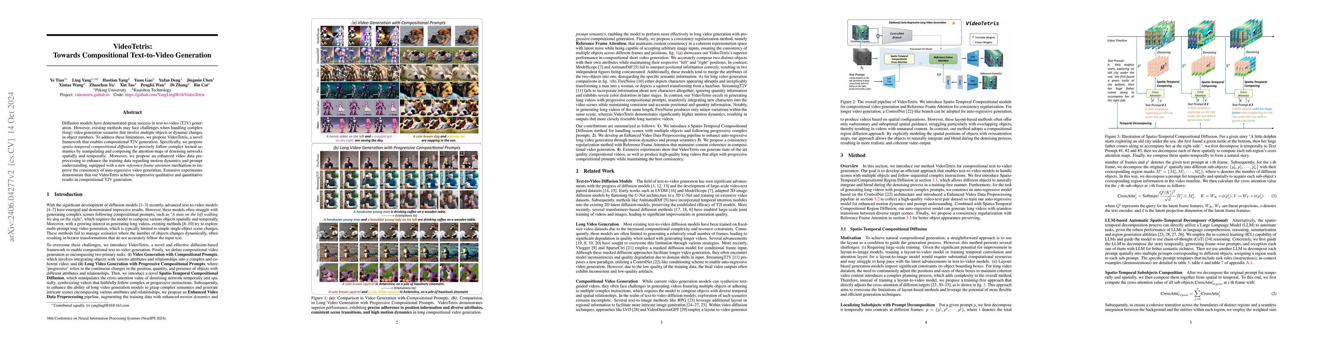 Thumbnail for VideoTetris: Towards Compositional Text-to-Video Generation