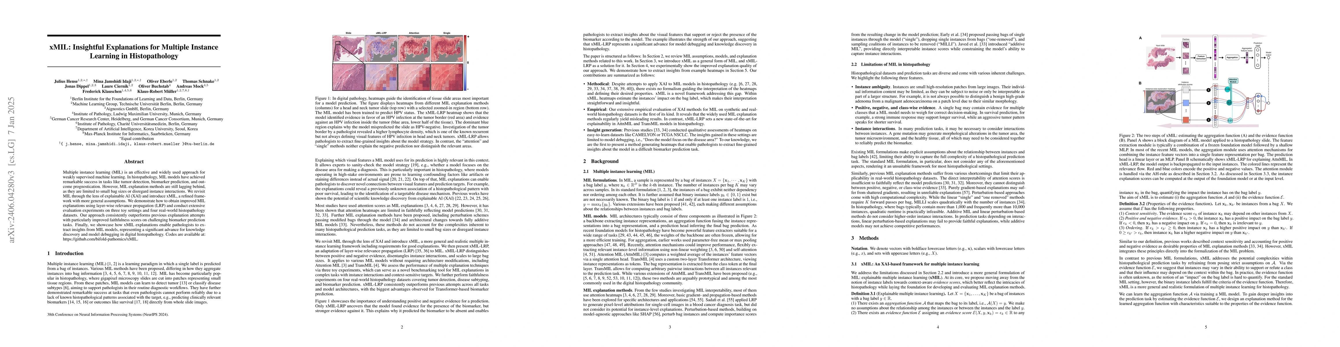 Thumbnail for xMIL: Insightful Explanations for Multiple Instance Learning in
  Histopathology