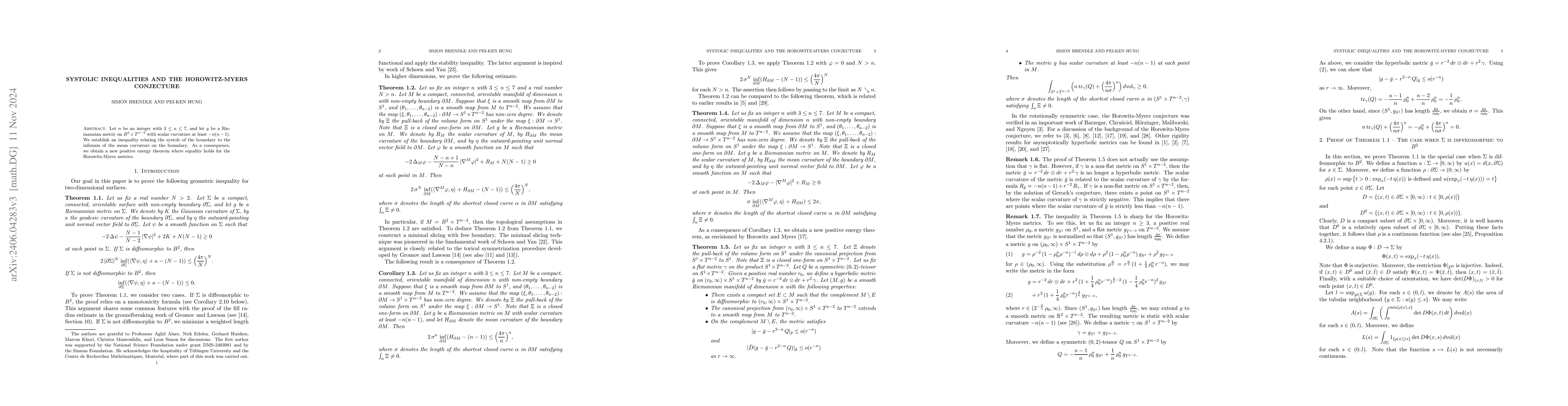 Thumbnail for Systolic inequalities and the Horowitz-Myers conjecture
