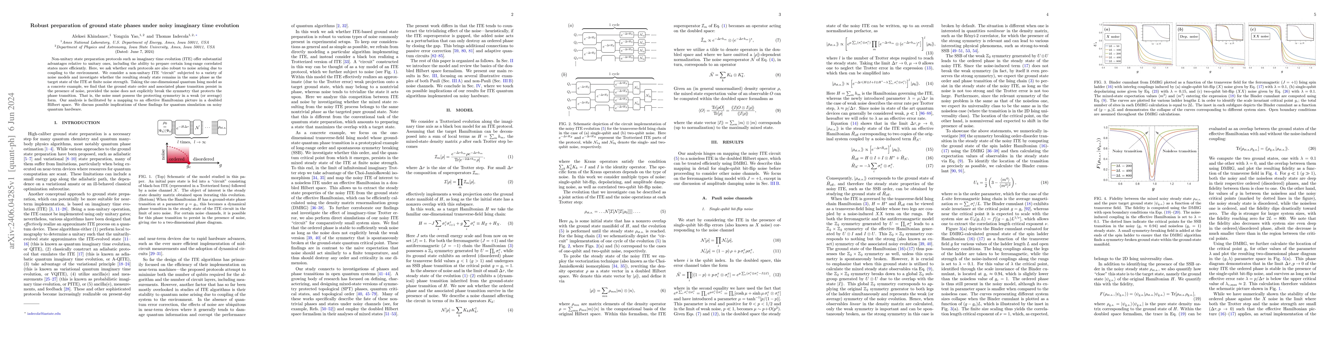 Thumbnail for Robust preparation of ground state phases under noisy imaginary time
  evolution