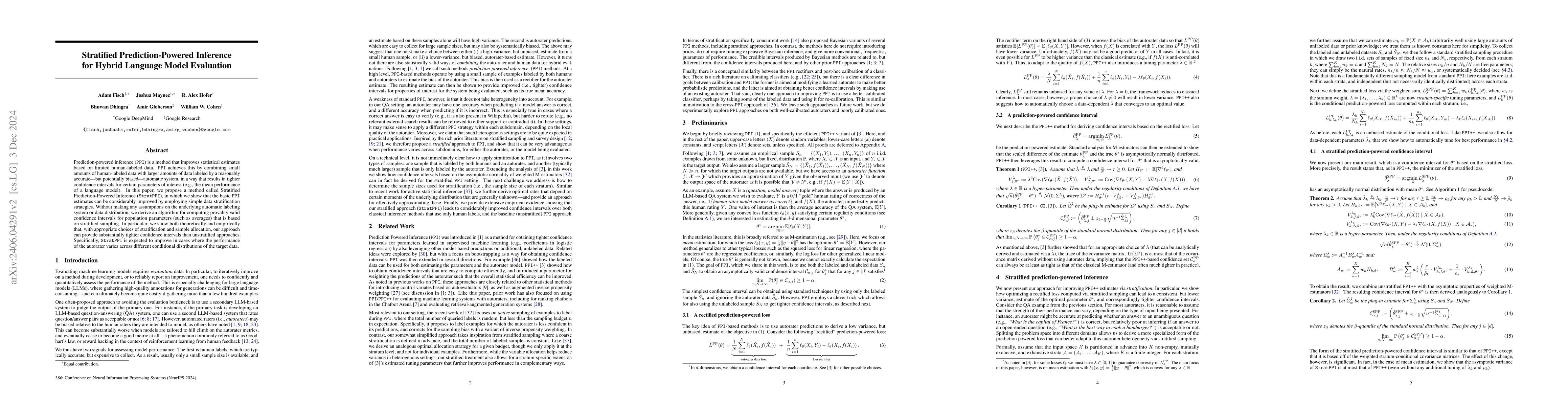 Thumbnail for Stratified Prediction-Powered Inference for Hybrid Language Model
  Evaluation