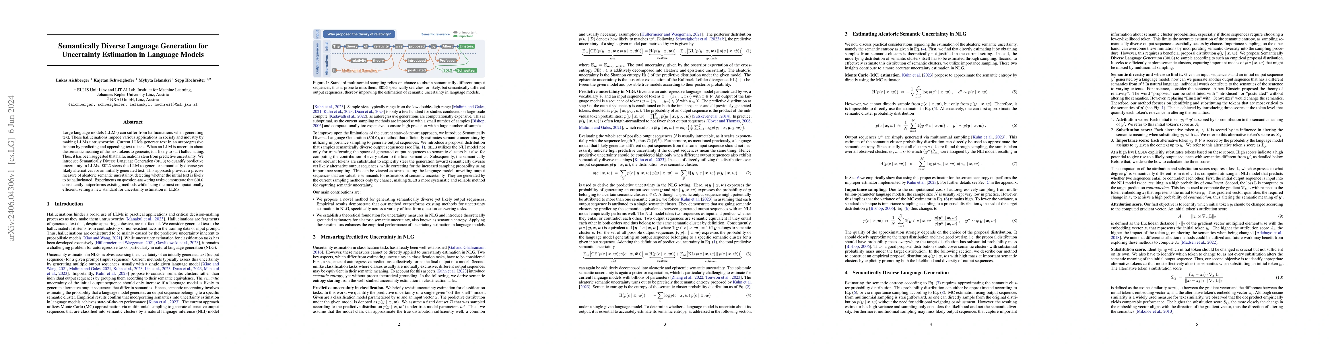 Thumbnail for Semantically Diverse Language Generation for Uncertainty Estimation in
  Language Models