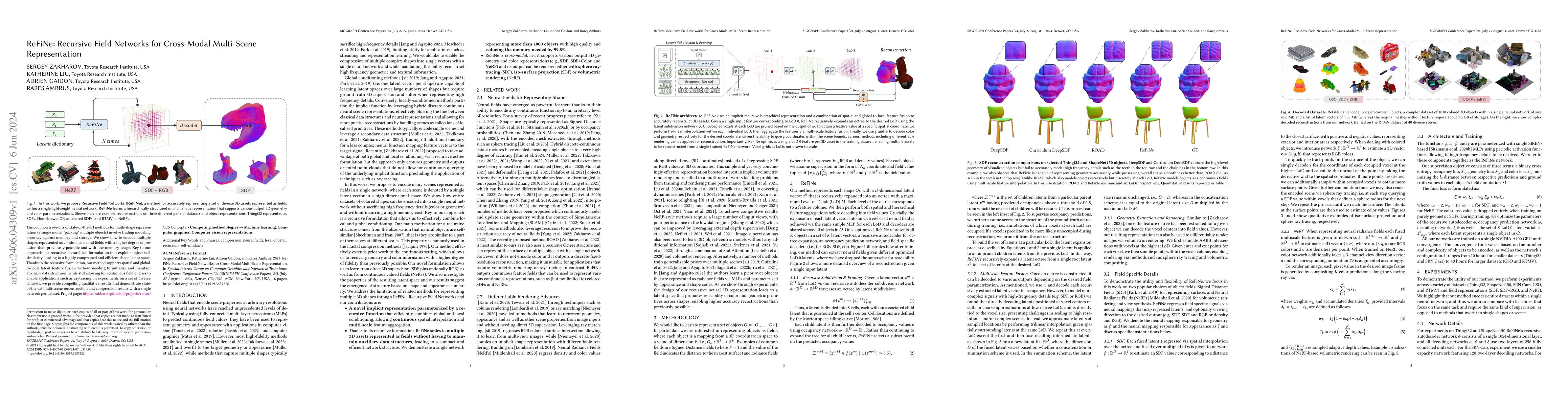 Thumbnail for ReFiNe: Recursive Field Networks for Cross-modal Multi-scene
  Representation