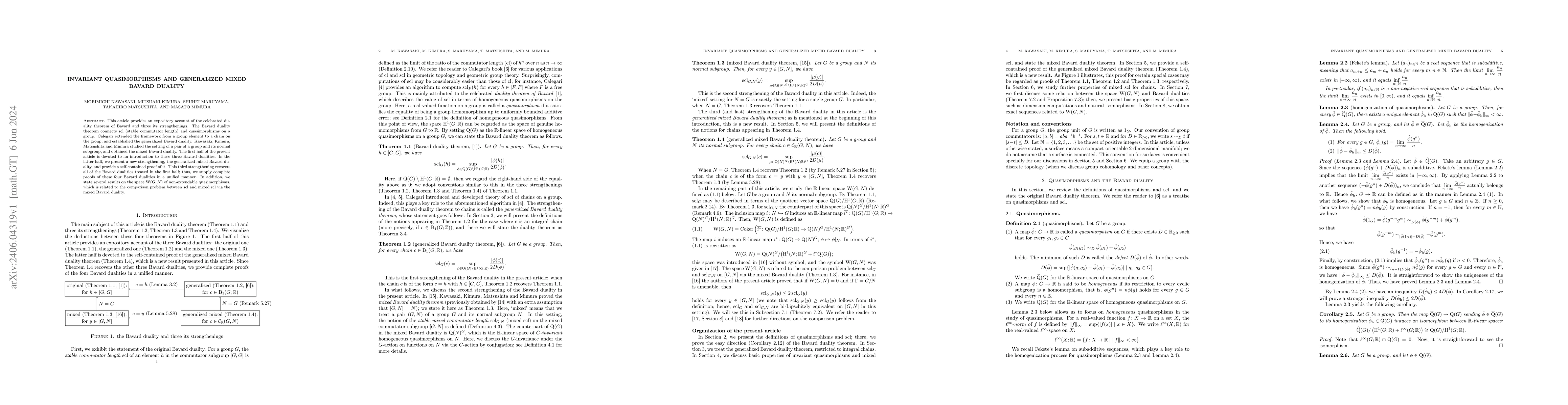 Thumbnail for Invariant quasimorphisms and generalized mixed Bavard duality