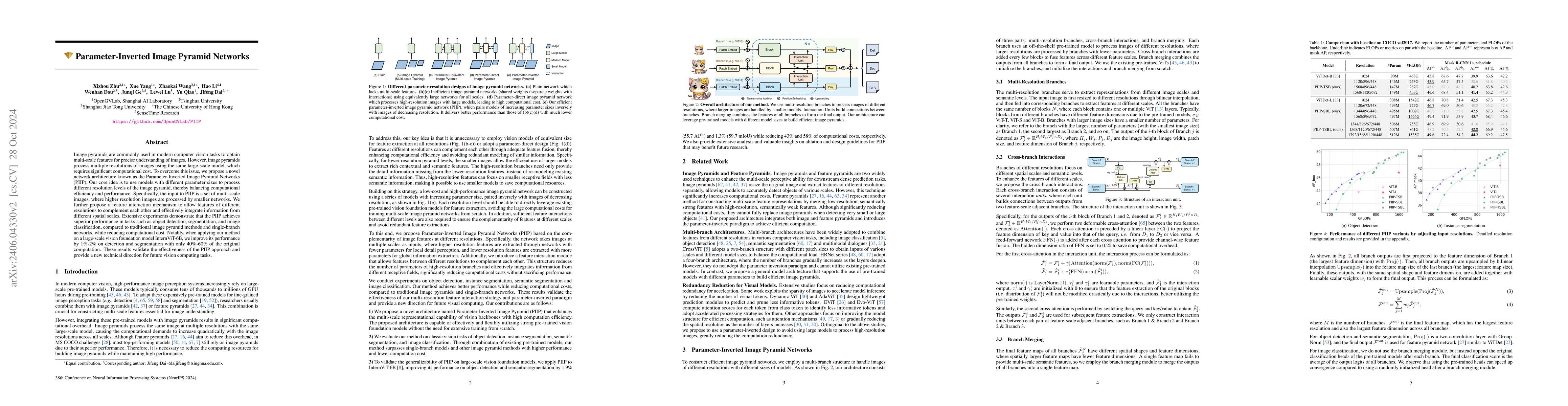 Thumbnail for Parameter-Inverted Image Pyramid Networks