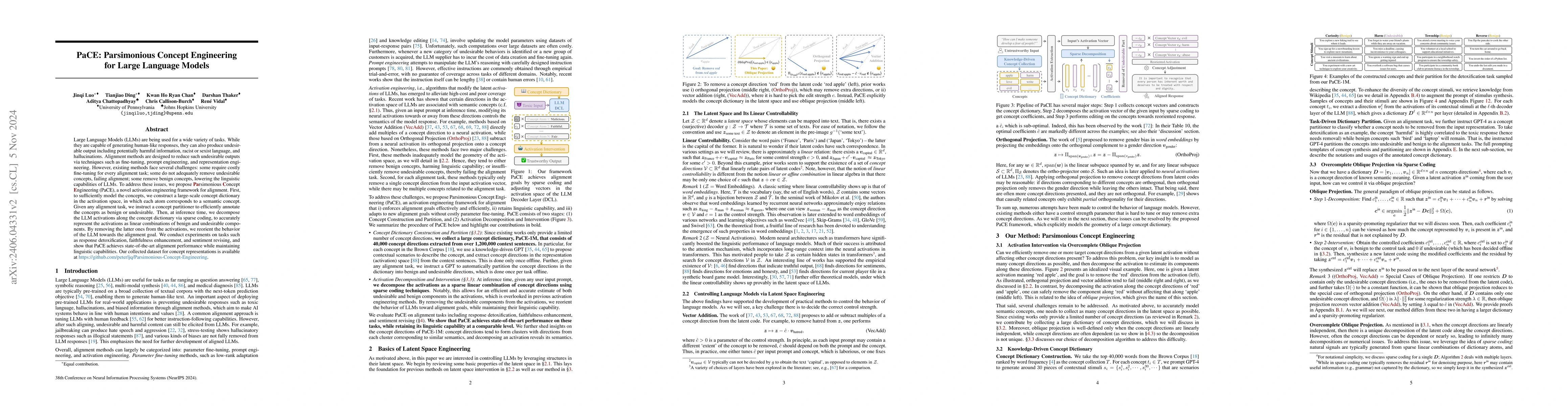 Thumbnail for PaCE: Parsimonious Concept Engineering for Large Language Models