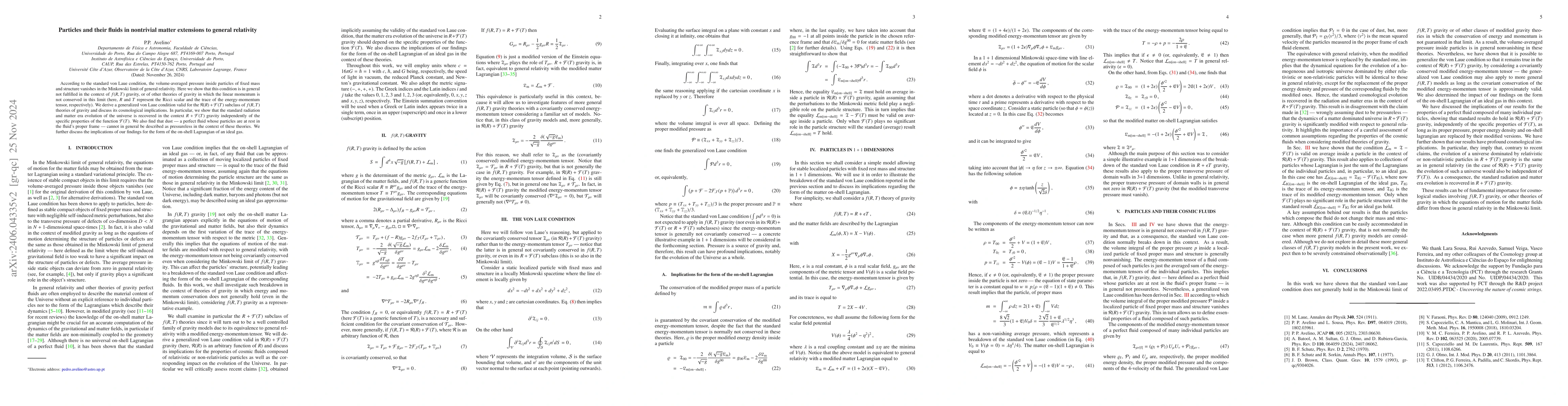Thumbnail for Particles and their fluids in $f(R,T)$ gravity
