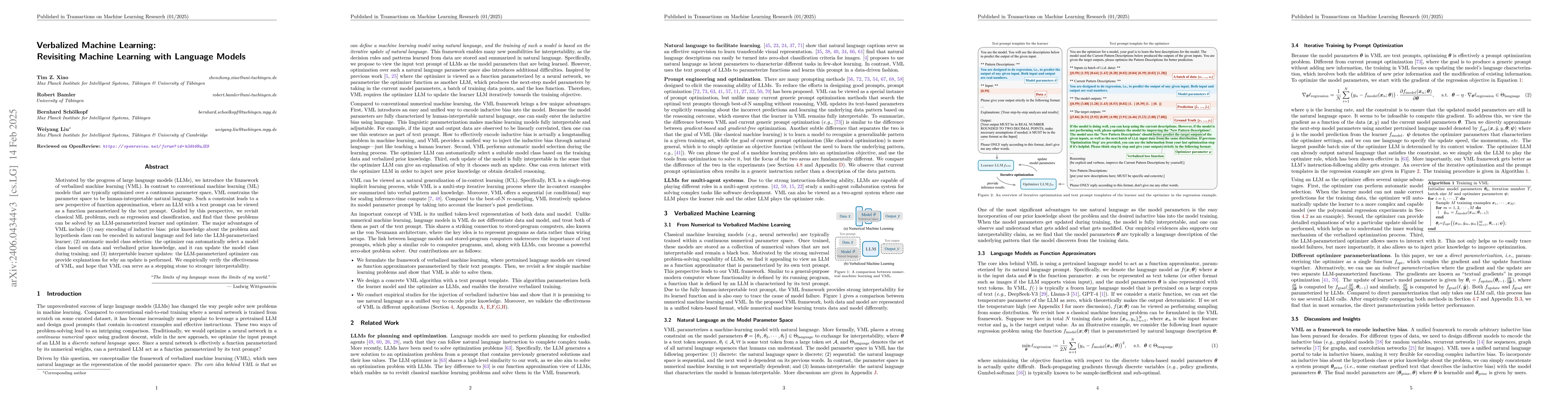 Thumbnail for Verbalized Machine Learning: Revisiting Machine Learning with Language
  Models