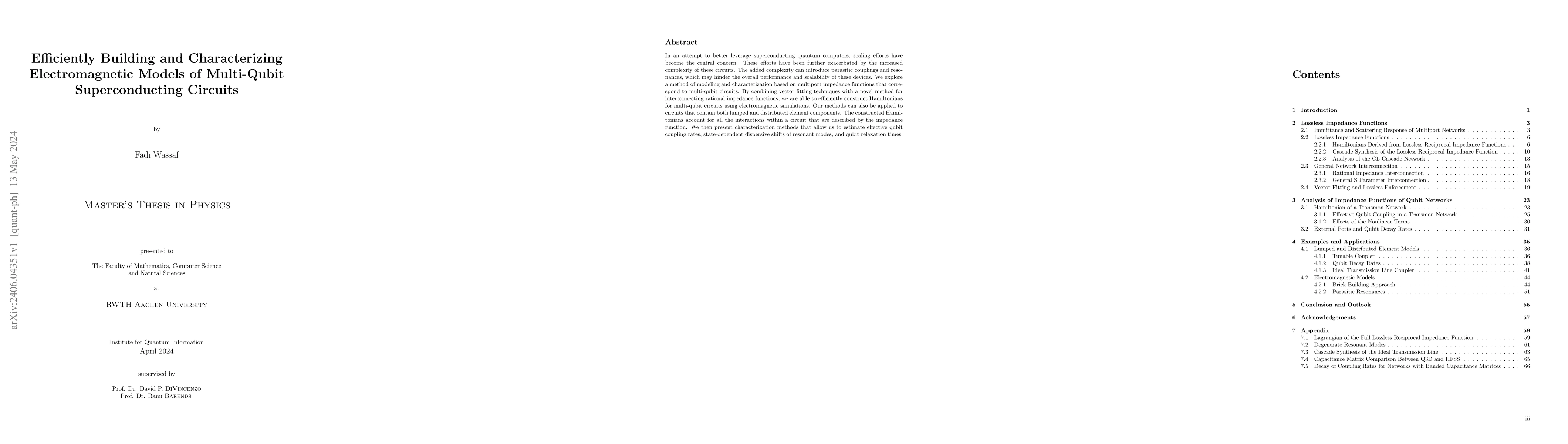 Thumbnail for Efficiently Building and Characterizing Electromagnetic Models of
  Multi-Qubit Superconducting Circuits