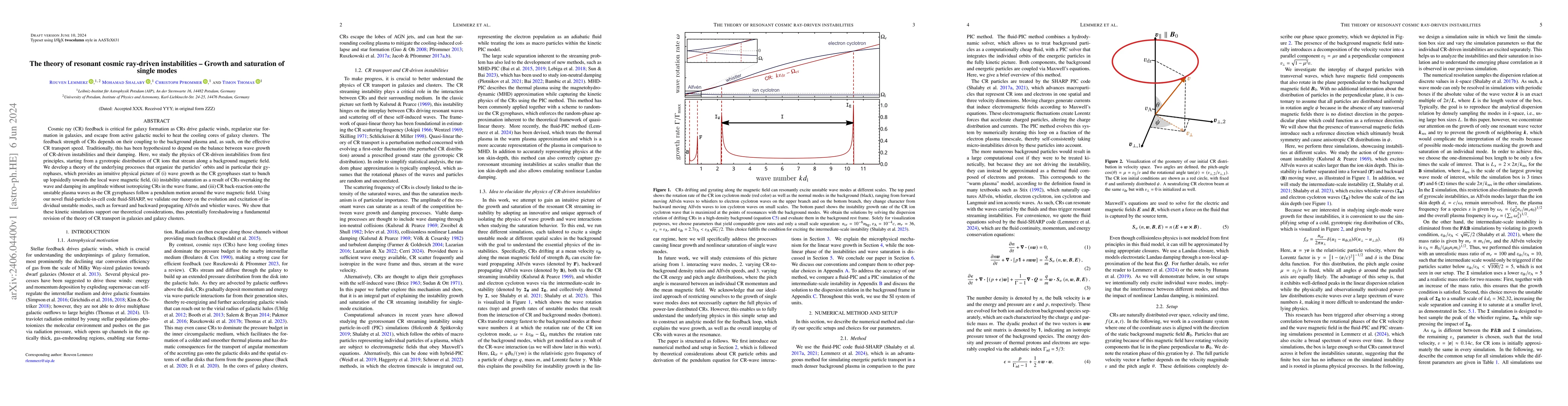 Thumbnail for The theory of resonant cosmic ray-driven instabilities -- Growth and
  saturation of single modes