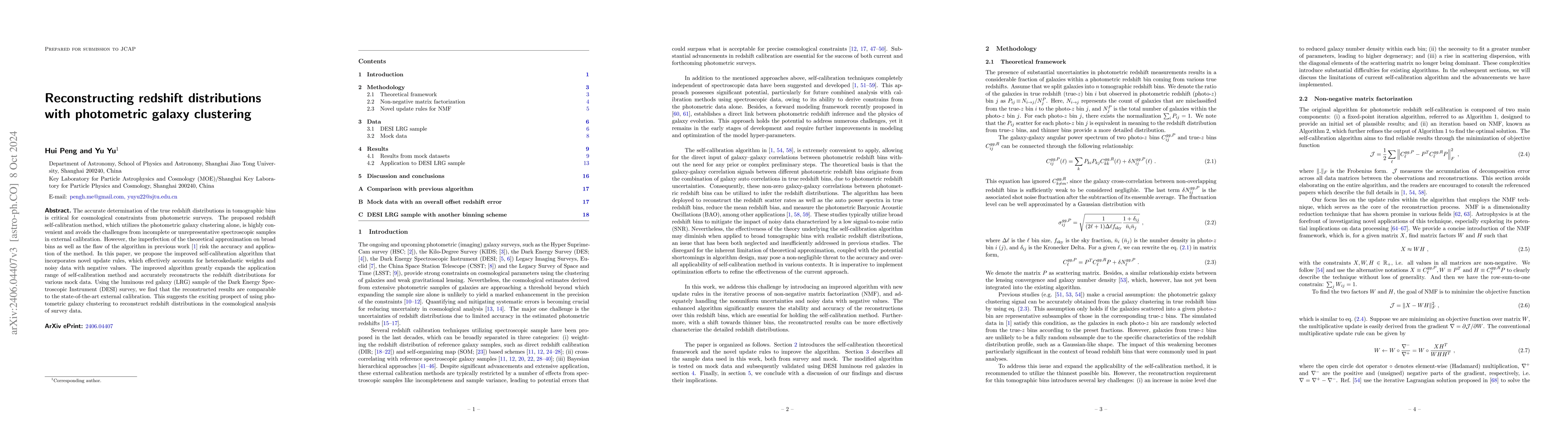 Thumbnail for Reconstructing redshift distributions with photometric galaxy clustering