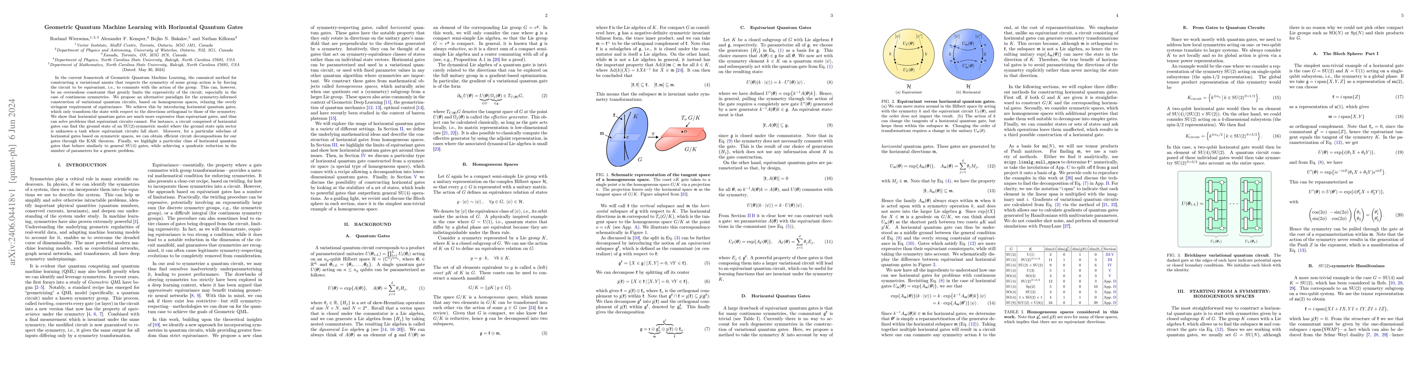 Thumbnail for Geometric Quantum Machine Learning with Horizontal Quantum Gates