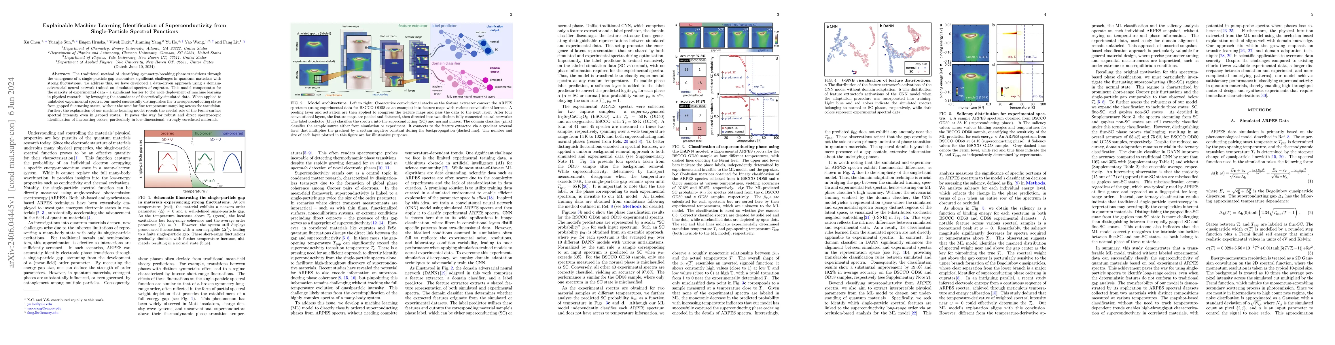 Thumbnail for Explainable Machine Learning Identification of Superconductivity from
  Single-Particle Spectral Functions