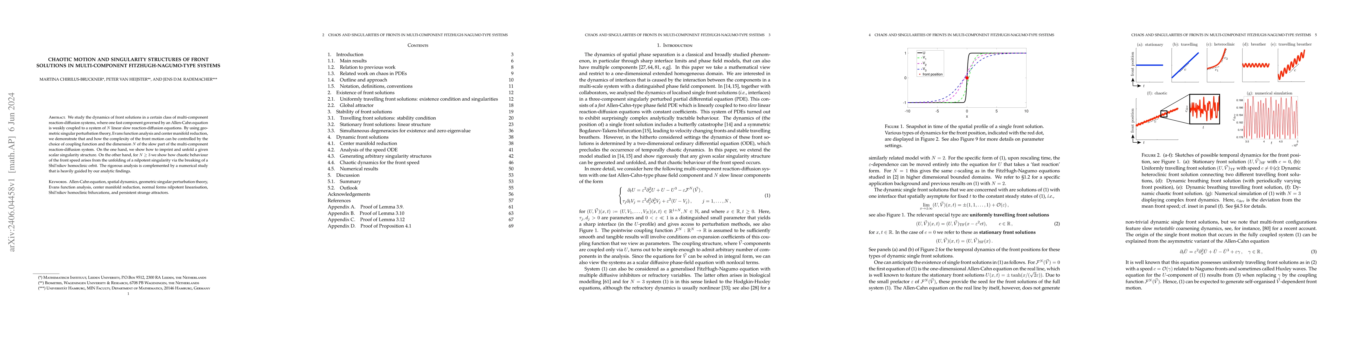 Thumbnail for Chaotic motion and singularity structures of front solutions in
  multi-component FitzHugh-Nagumo-type systems