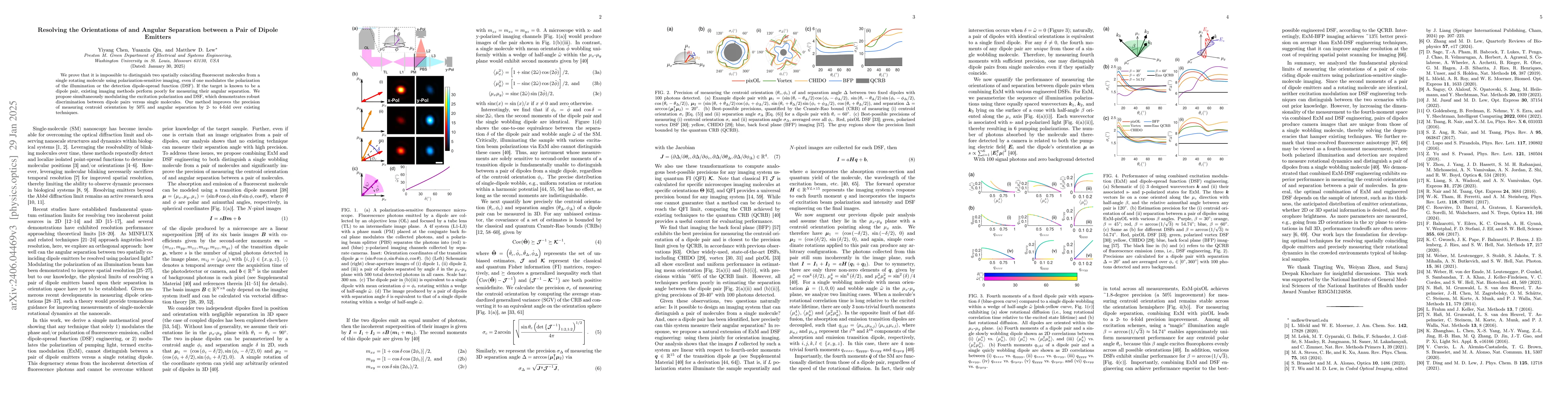 Thumbnail for Resolving the Orientations of and Separation between an Overlapping Pair
  of Dipole Emitters