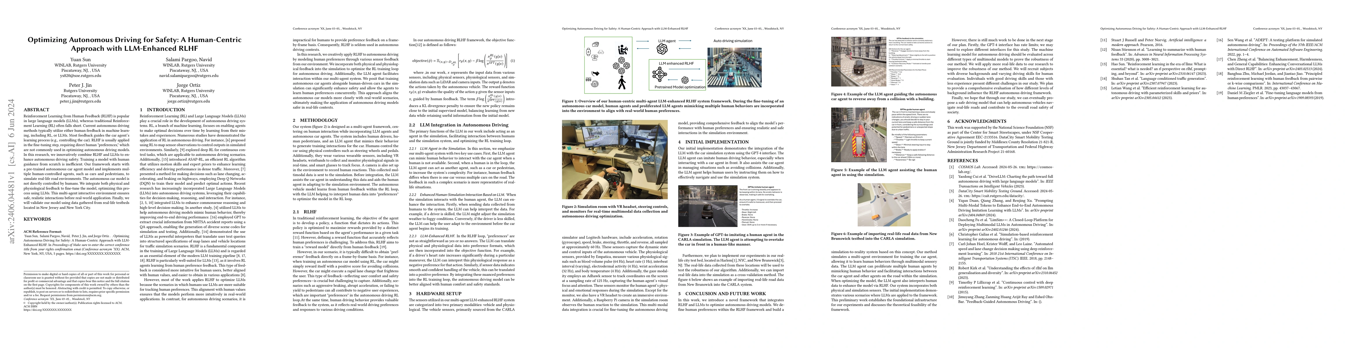 Thumbnail for Optimizing Autonomous Driving for Safety: A Human-Centric Approach with
  LLM-Enhanced RLHF