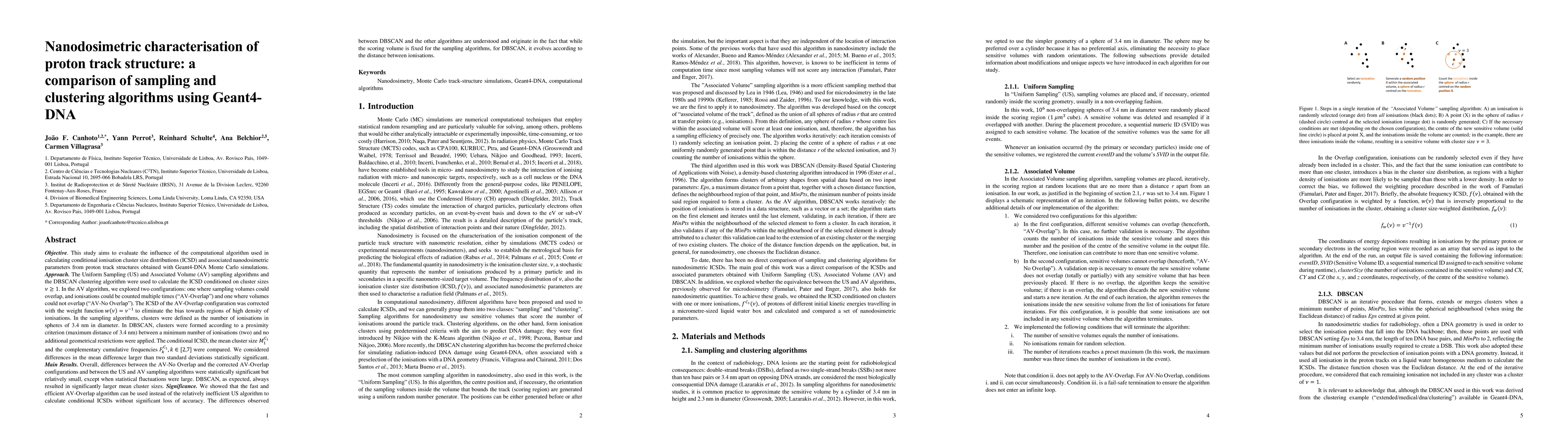 Thumbnail for Nanodosimetric characterisation of proton track structure: a comparison
  of sampling and clustering algorithms using Geant4-DNA
