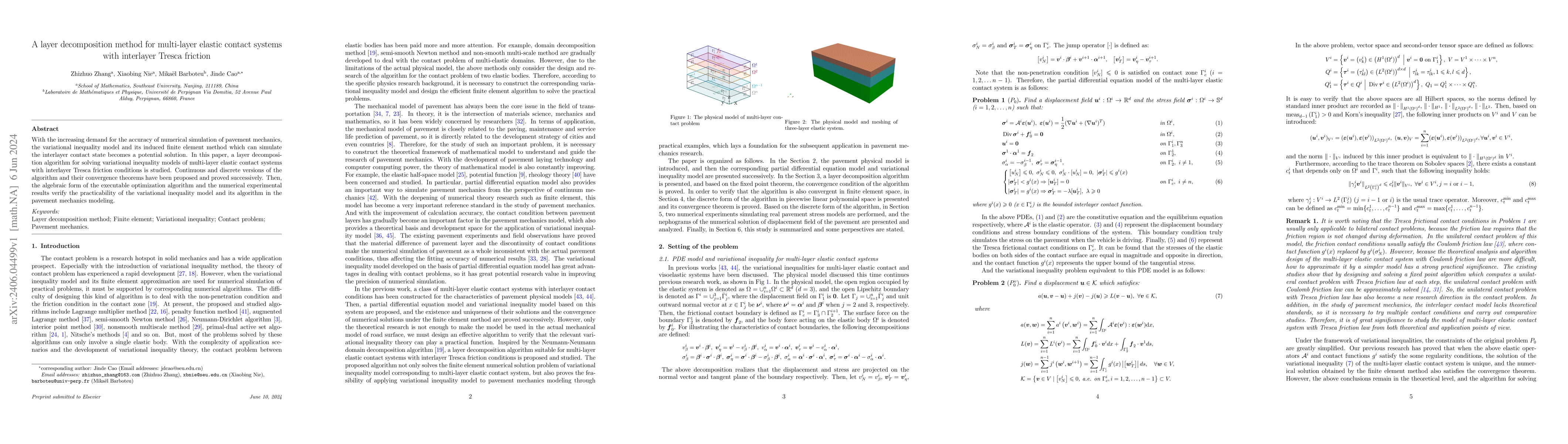 Thumbnail for A layer decomposition method for multi-layer elastic contact systems
  with interlayer Tresca friction