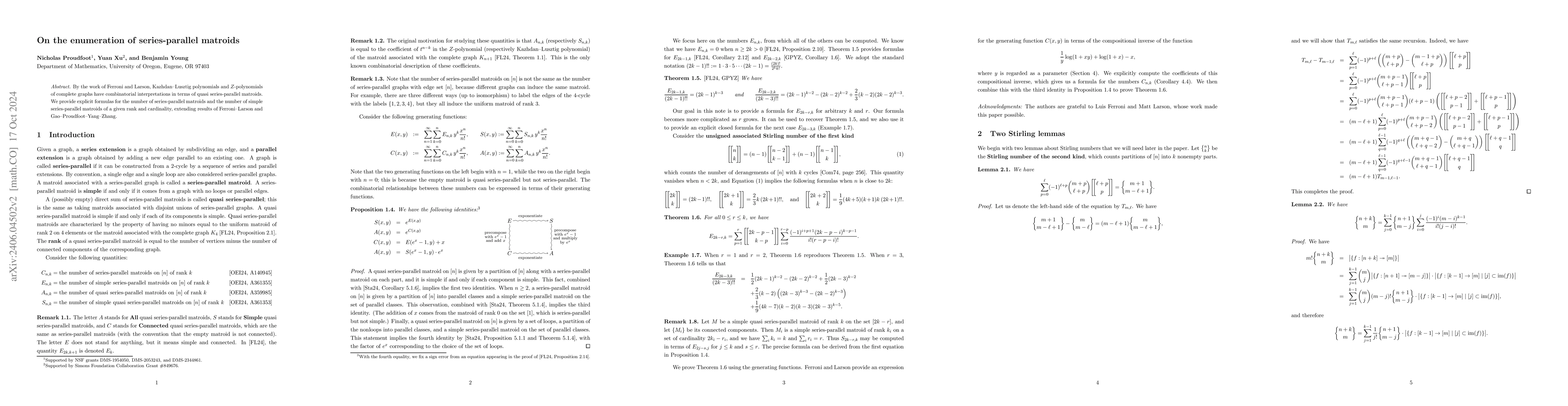 Thumbnail for On the enumeration of series-parallel matroids