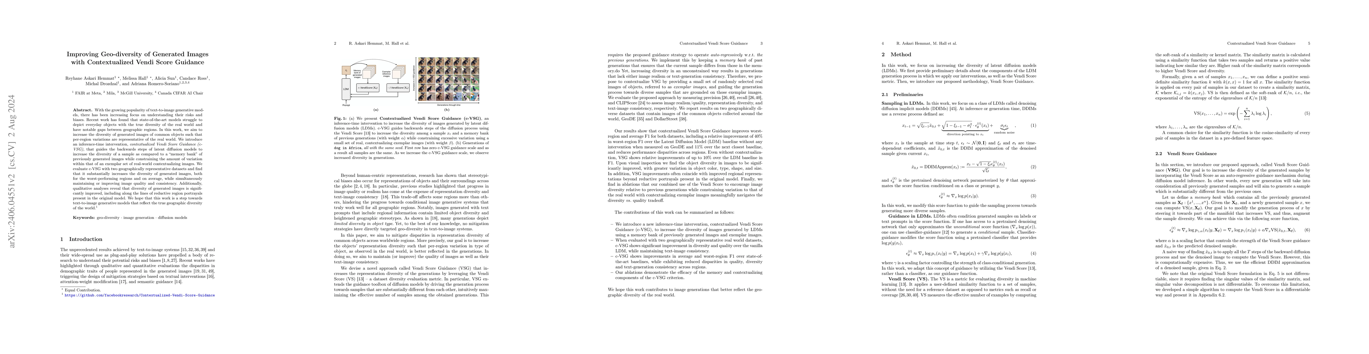 Thumbnail for Improving Geo-diversity of Generated Images with Contextualized Vendi
  Score Guidance