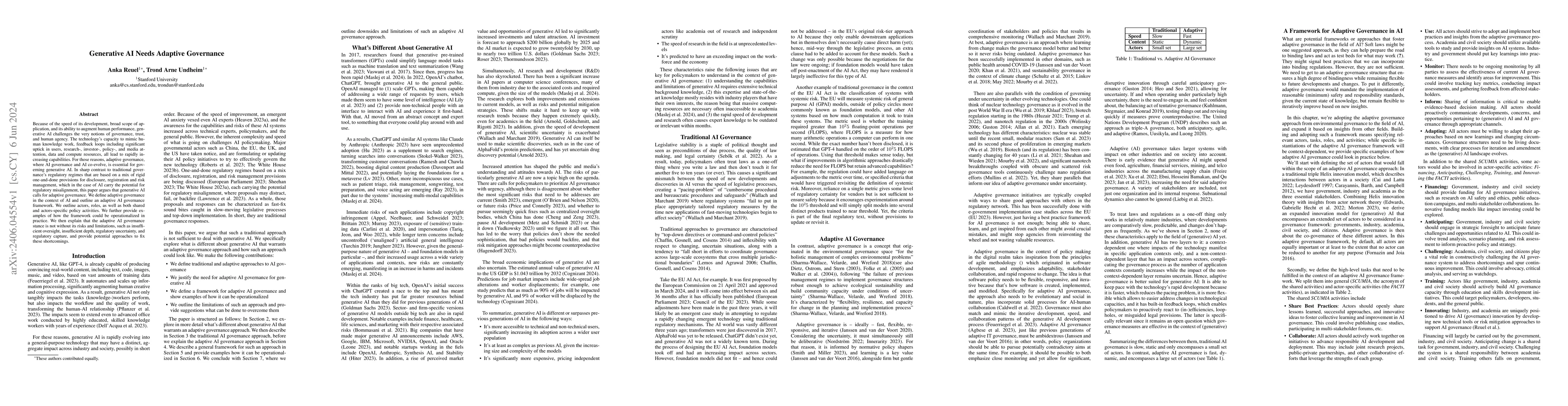 Thumbnail for Generative AI Needs Adaptive Governance