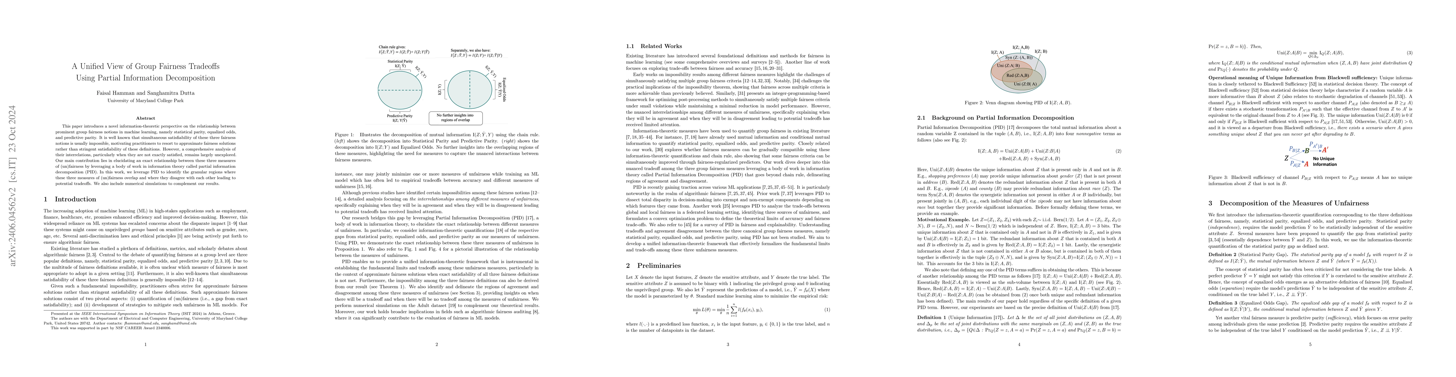 Thumbnail for A Unified View of Group Fairness Tradeoffs Using Partial Information
  Decomposition