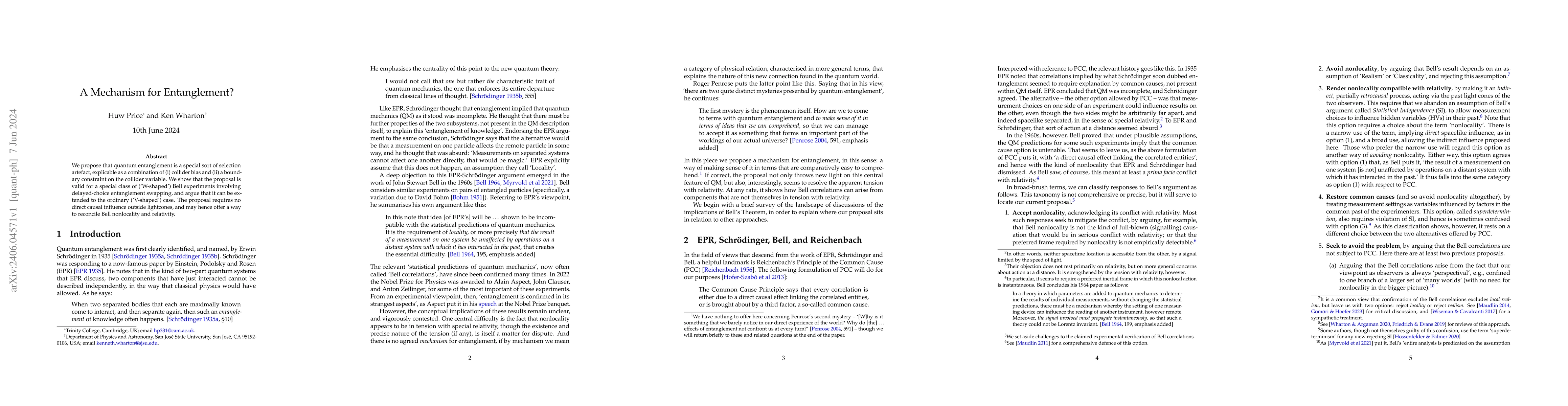 Thumbnail for A Mechanism for Entanglement?