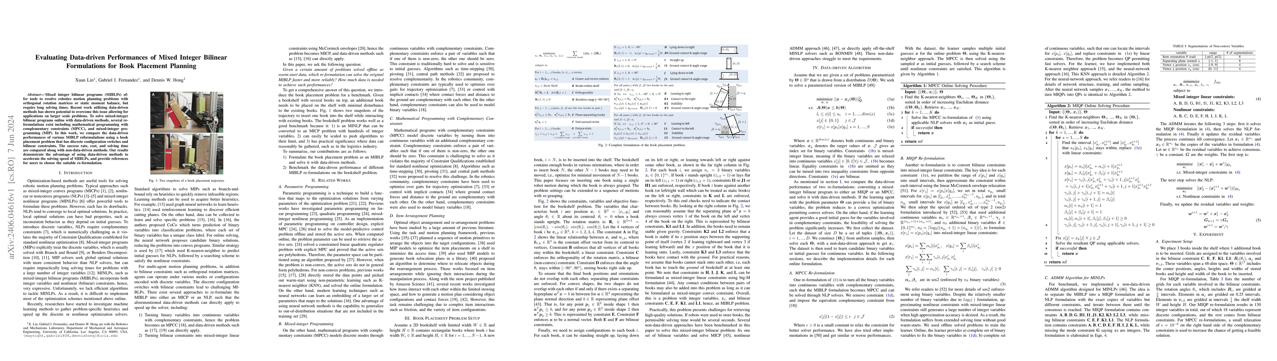 Thumbnail for Evaluating Data-driven Performances of Mixed Integer Bilinear
  Formulations for Book Placement Planning