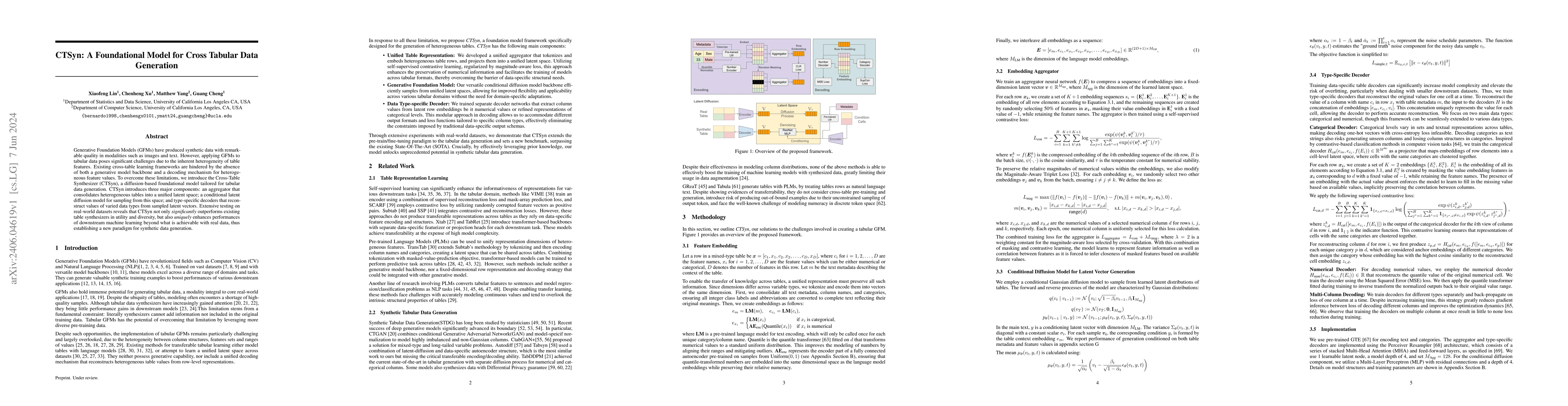 Thumbnail for CTSyn: A Foundational Model for Cross Tabular Data Generation