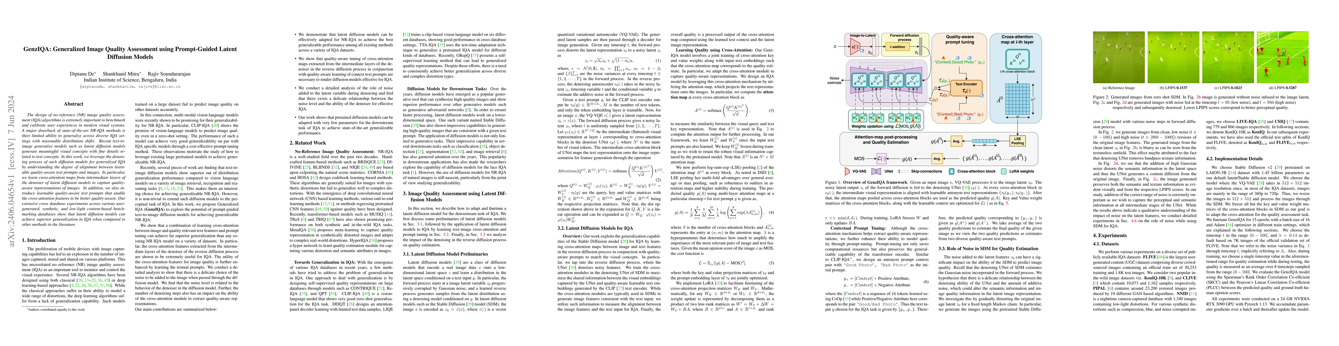 Thumbnail for GenzIQA: Generalized Image Quality Assessment using Prompt-Guided Latent
  Diffusion Models