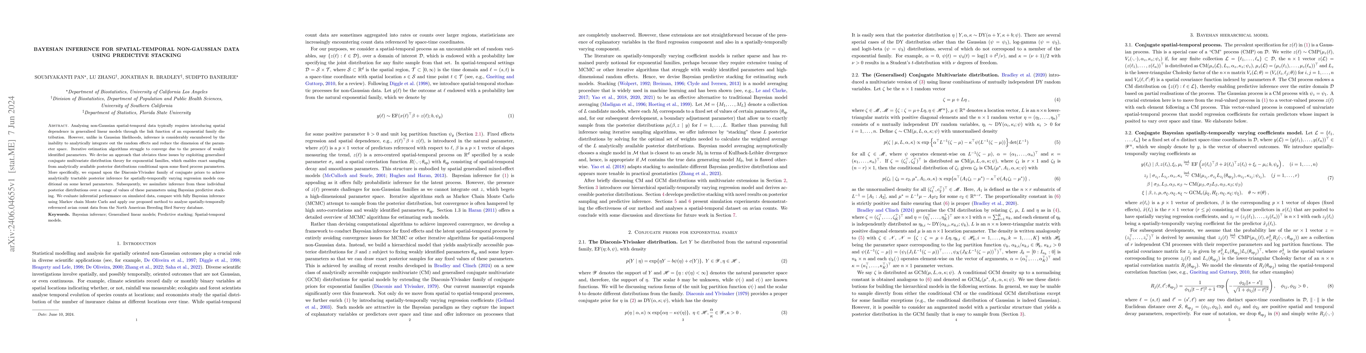 Thumbnail for Bayesian Inference for Spatial-temporal Non-Gaussian Data Using
  Predictive Stacking