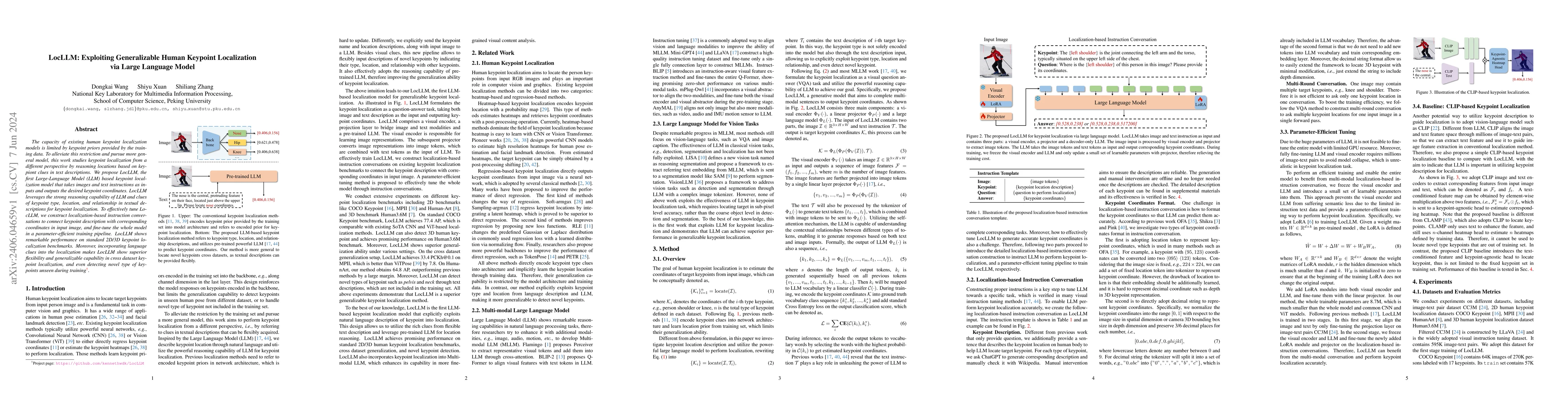 Thumbnail for LocLLM: Exploiting Generalizable Human Keypoint Localization via Large
  Language Model