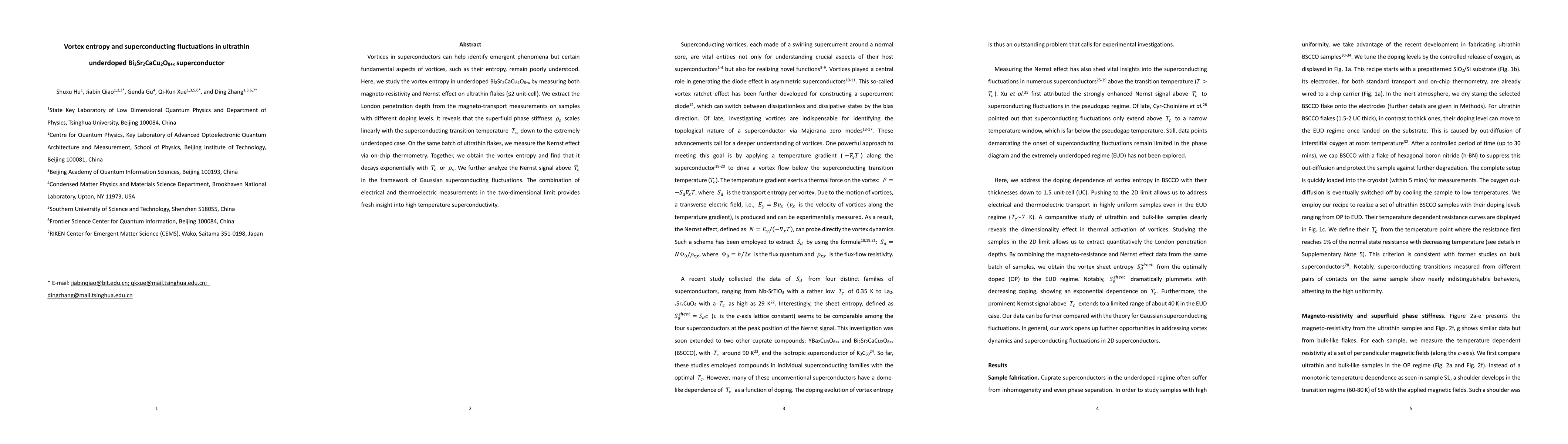 Thumbnail for Vortex entropy and superconducting fluctuations in ultrathin underdoped
  Bi$_2$Sr$_2$CaCu$_2$O$_{8+x}$ superconductor
