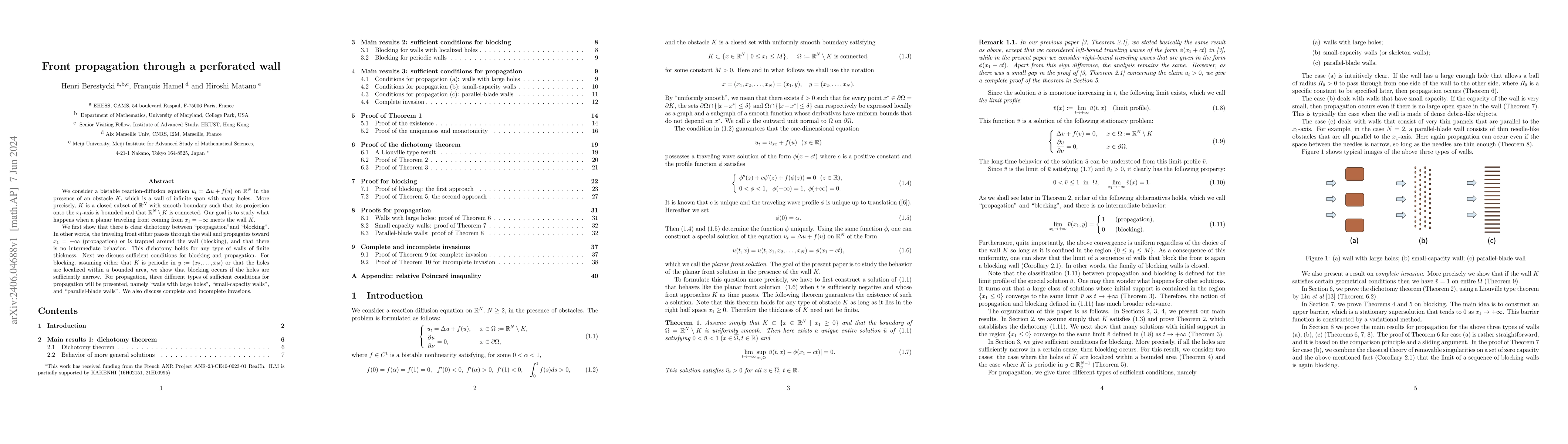 Thumbnail for Front propagation through a perforated wall