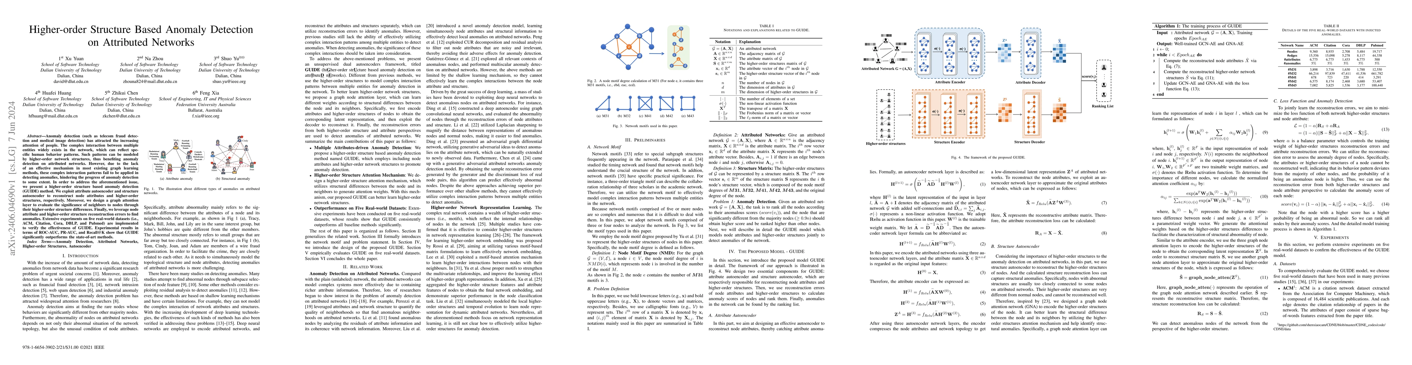 Thumbnail for Higher-order Structure Based Anomaly Detection on Attributed Networks