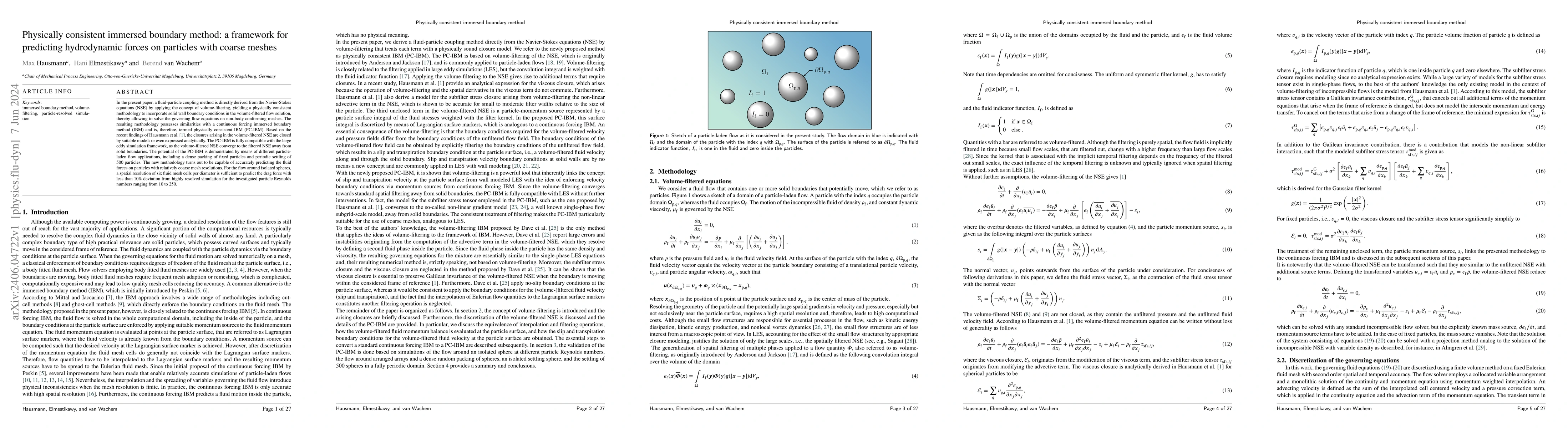Thumbnail for Physically consistent immersed boundary method: a framework for
  predicting hydrodynamic forces on particles with coarse meshes