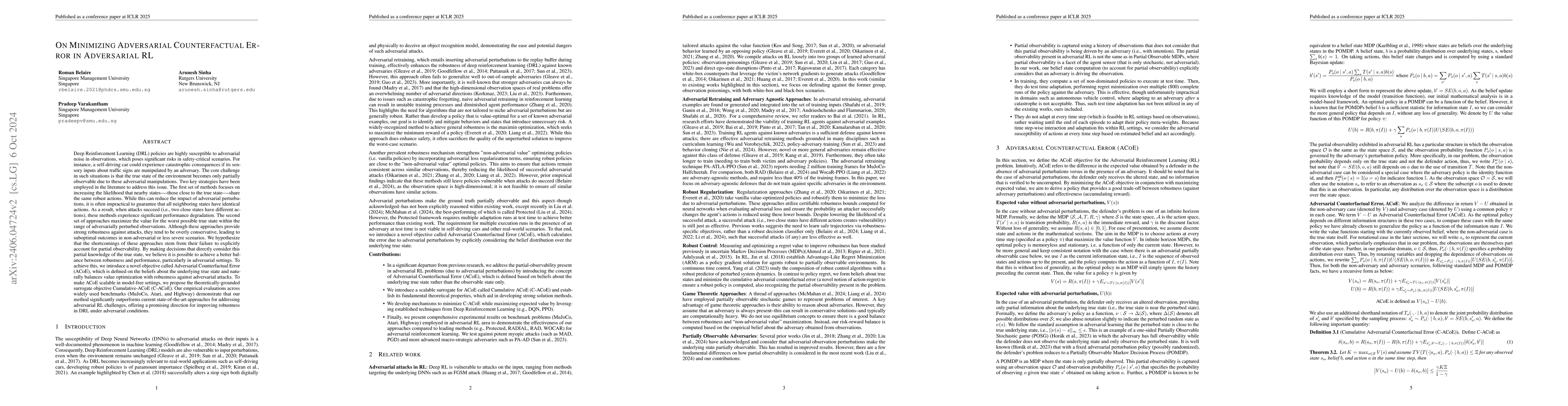 Thumbnail for Probabilistic Perspectives on Error Minimization in Adversarial
  Reinforcement Learning