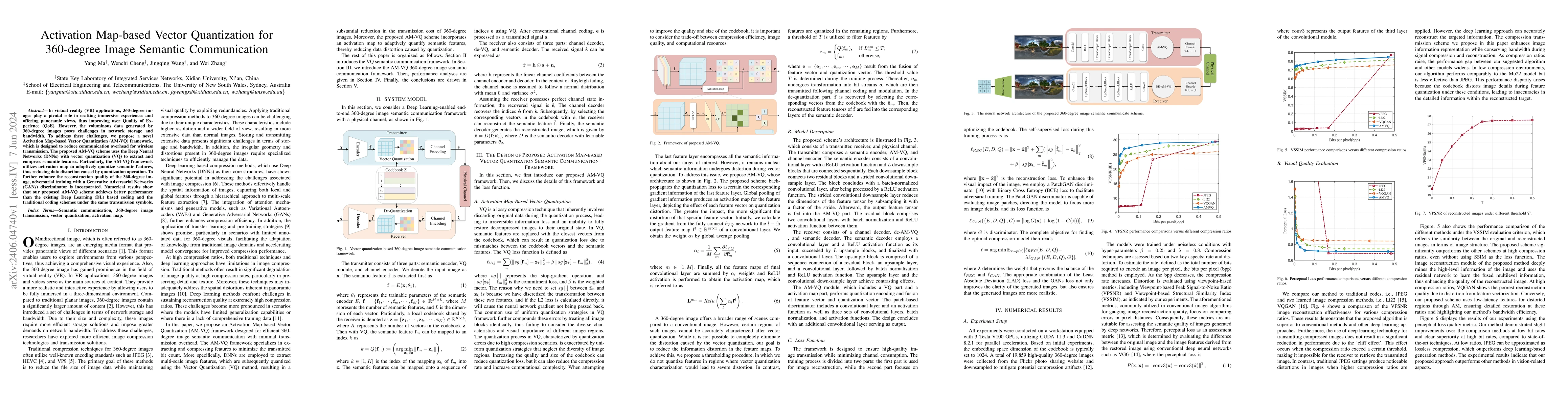 Thumbnail for Activation Map-based Vector Quantization for 360-degree Image Semantic
  Communication
