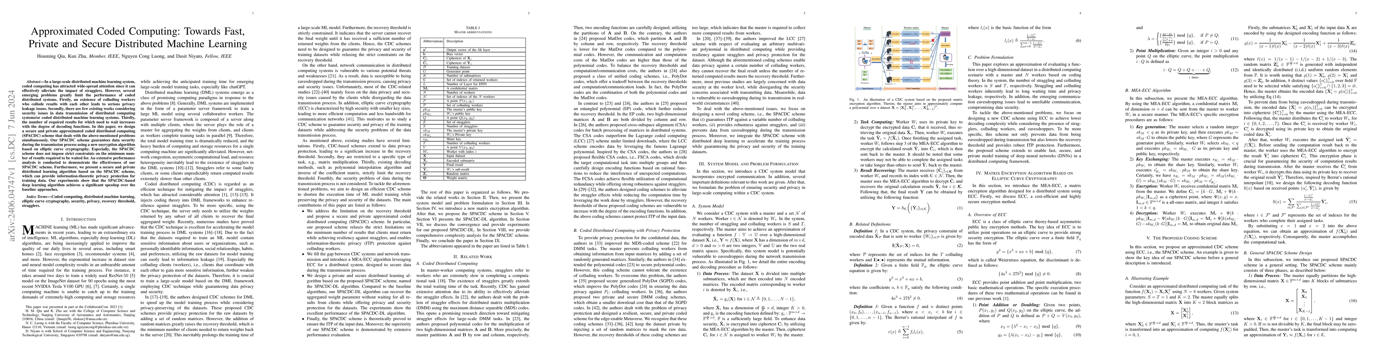 Thumbnail for Approximated Coded Computing: Towards Fast, Private and Secure
  Distributed Machine Learning