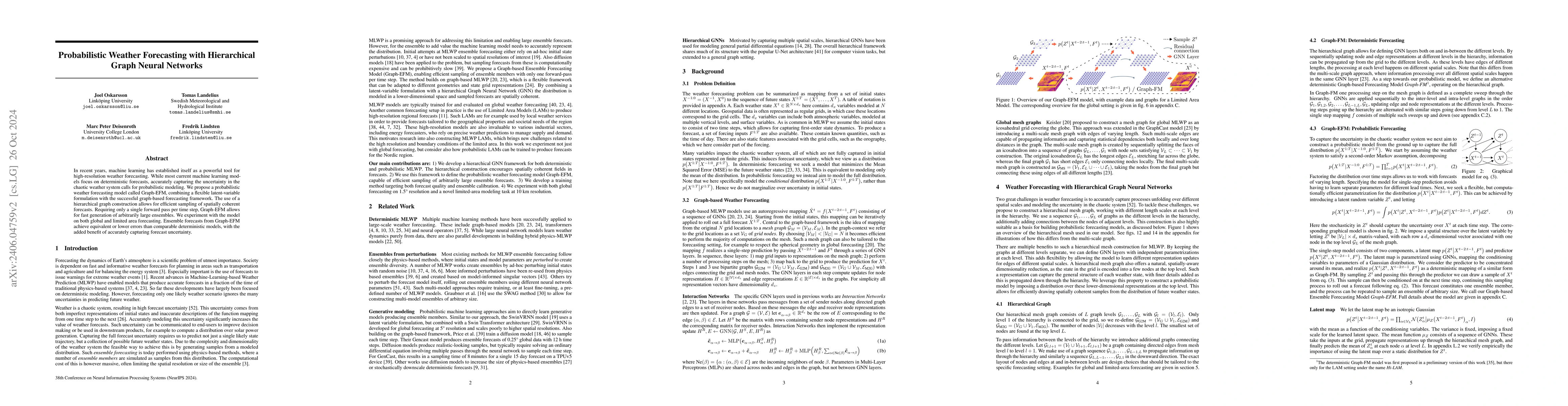 Thumbnail for Probabilistic Weather Forecasting with Hierarchical Graph Neural
  Networks
