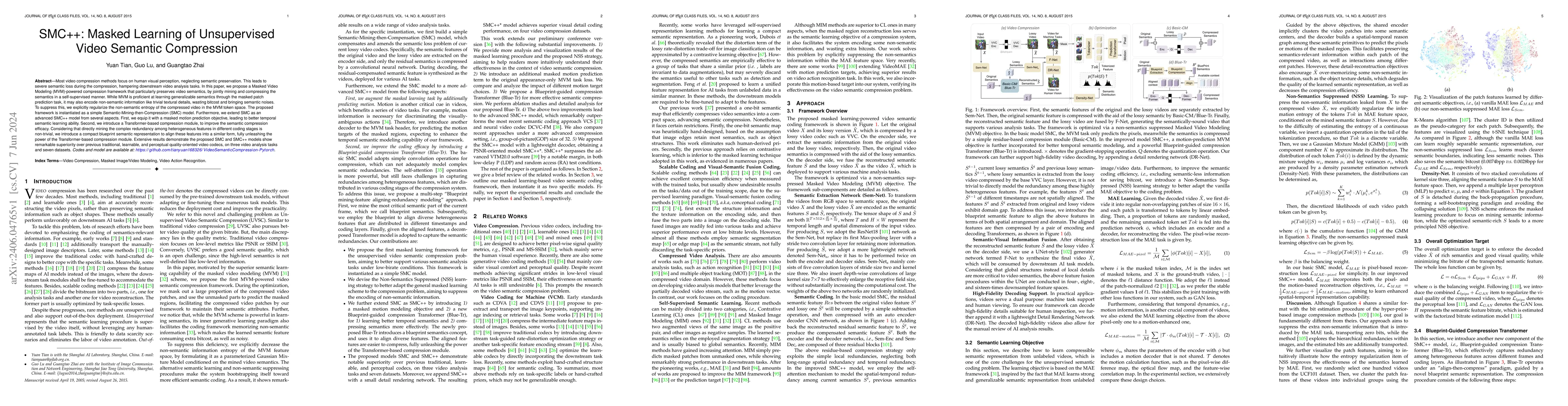 Thumbnail for SMC++: Masked Learning of Unsupervised Video Semantic Compression