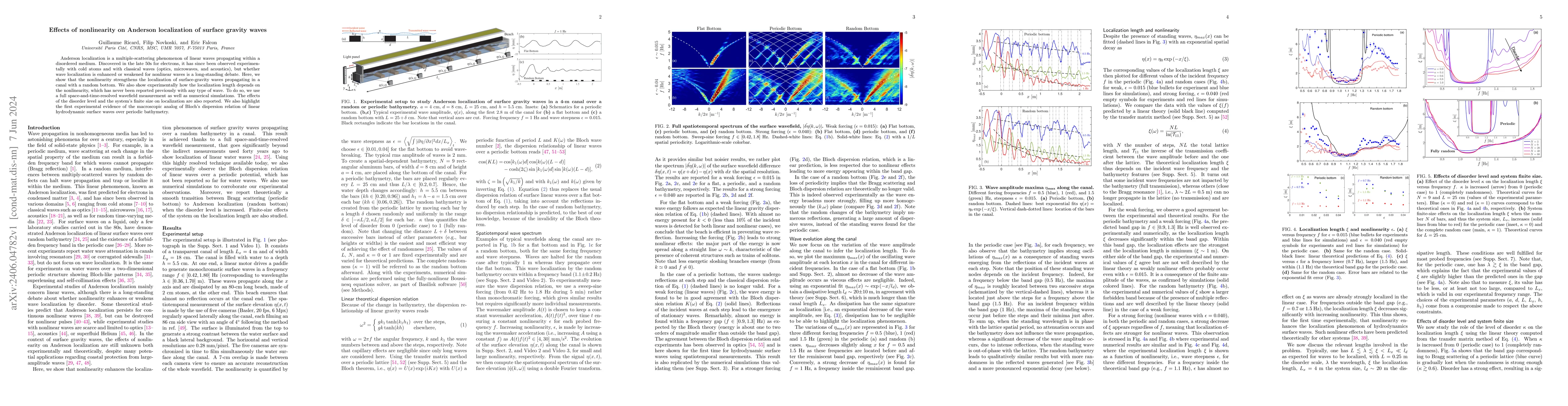 Thumbnail for Effects of nonlinearity on Anderson localization of surface gravity
  waves
