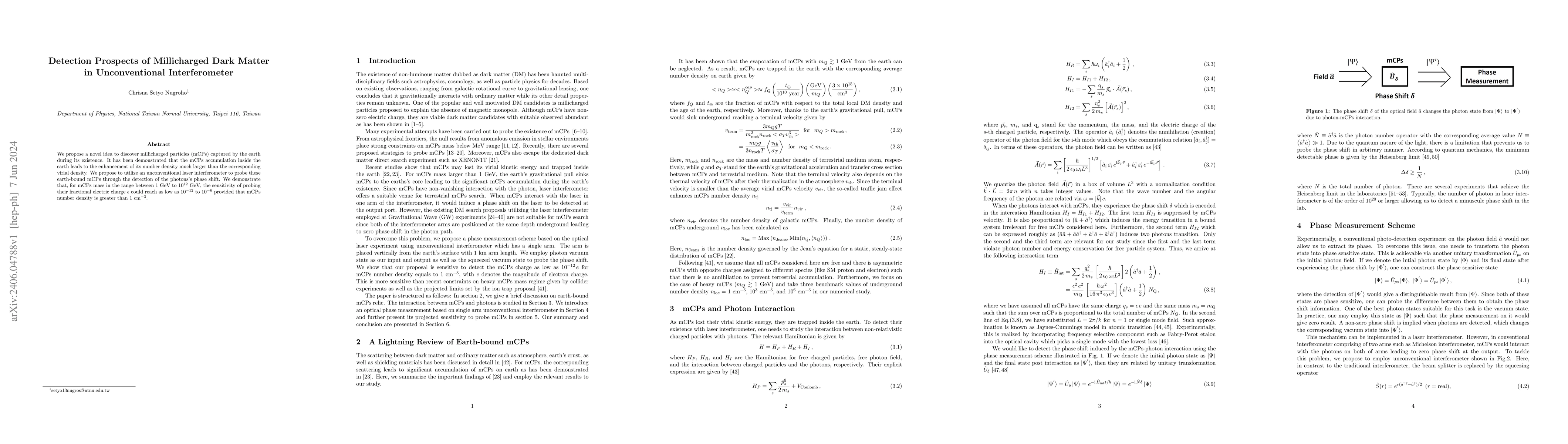 Thumbnail for Detection Prospects of Millicharged Dark Matter in Unconventional
  Interferometer