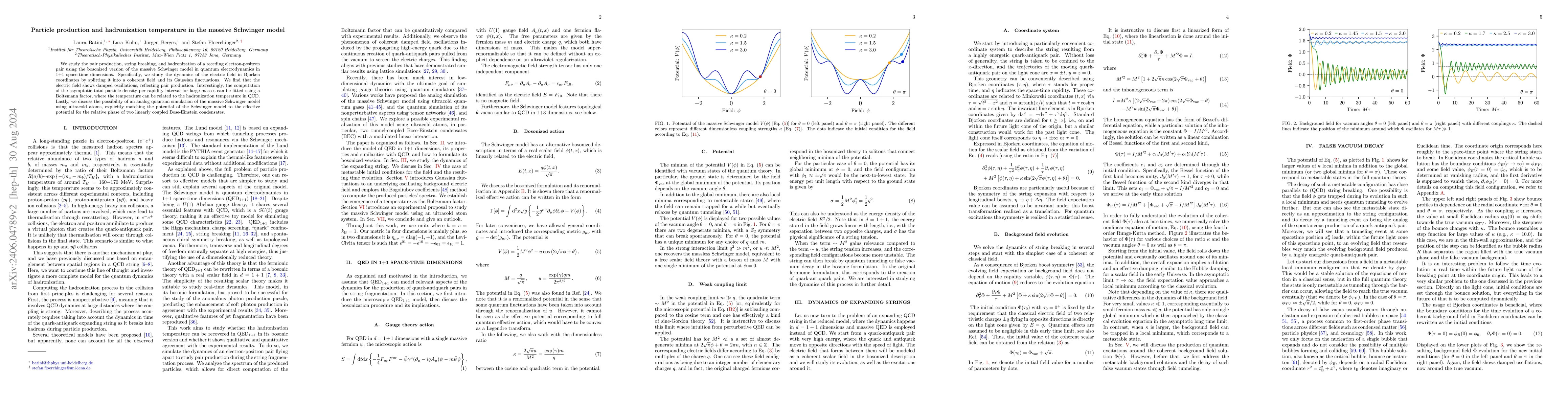 Thumbnail for Particle production and hadronization temperature of the massive
  Schwinger model