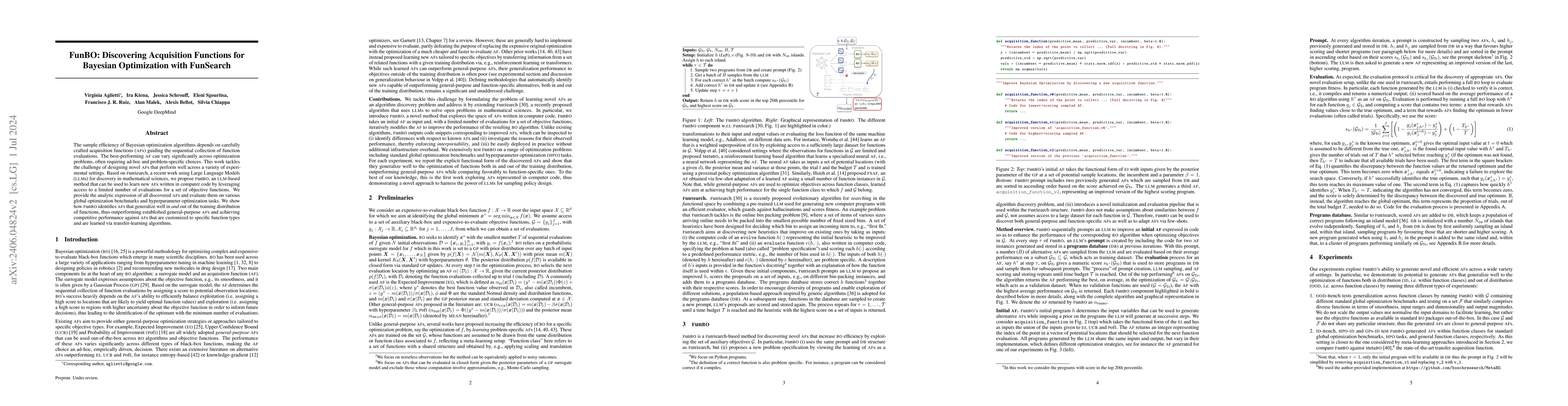 Thumbnail for FunBO: Discovering Acquisition Functions for Bayesian Optimization with
  FunSearch