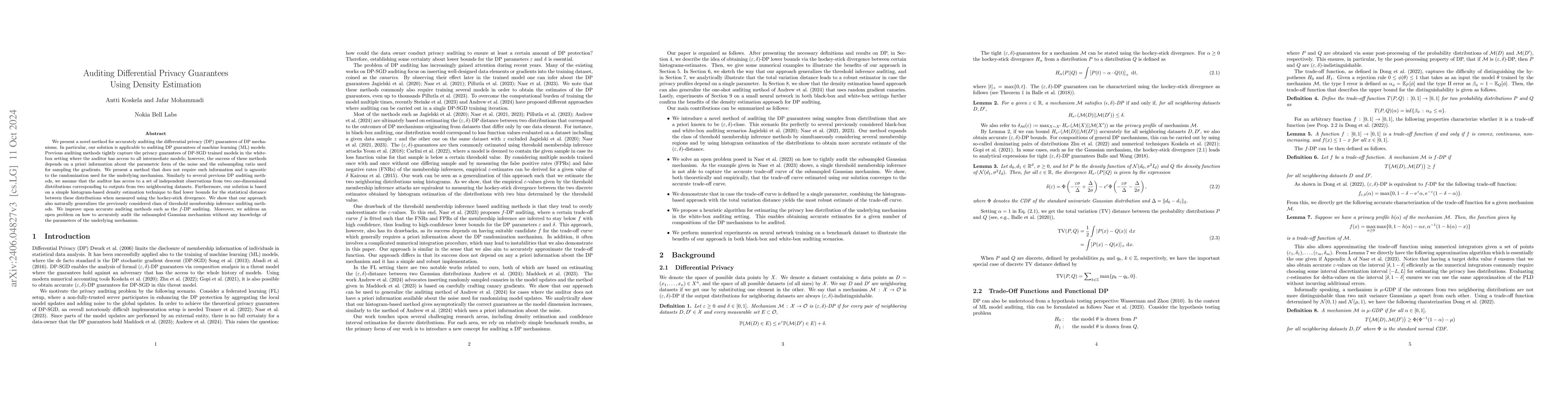 Thumbnail for Black Box Differential Privacy Auditing Using Total Variation Distance