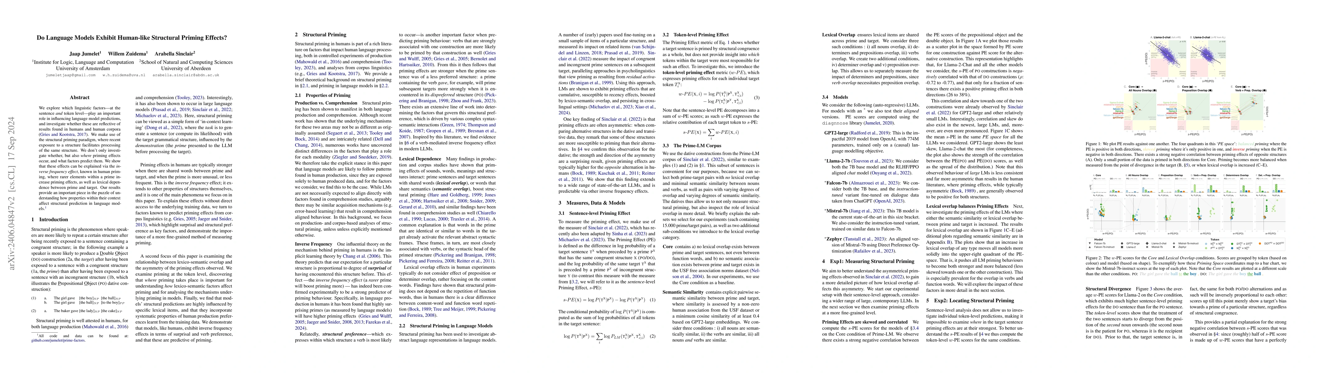 Thumbnail for Do Language Models Exhibit Human-like Structural Priming Effects?