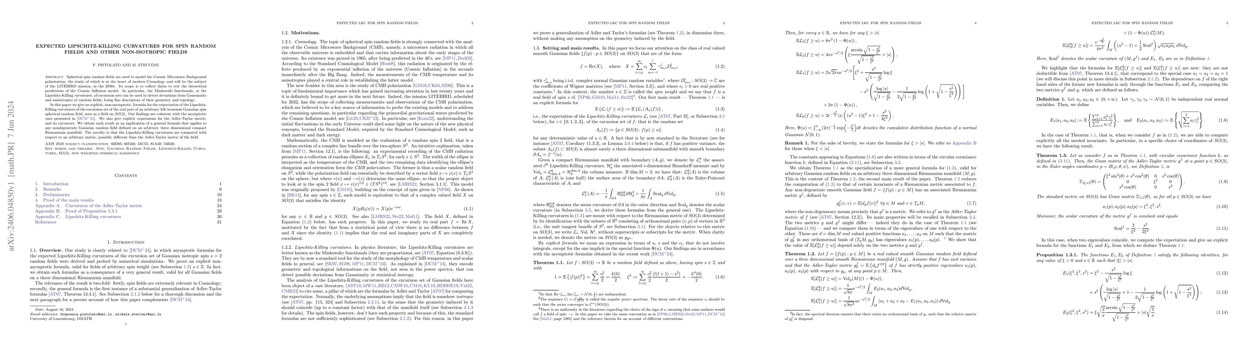 Thumbnail for Expected Lipschitz-Killing curvatures for spin random fields and other
  non-isotropic fields
